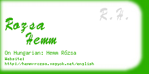 rozsa hemm business card